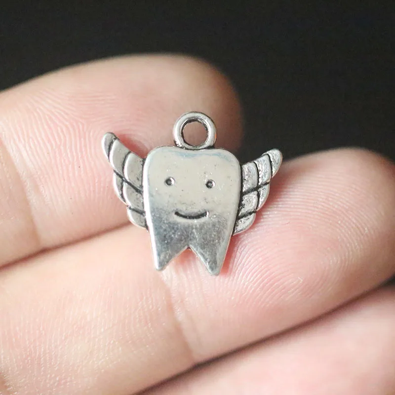 

Toothpaste Toothbrush Tooth Fairy Pendant Charms for Jewelry Making DIY Handmade Vintage Tibetan Silver Jewelry Accessories