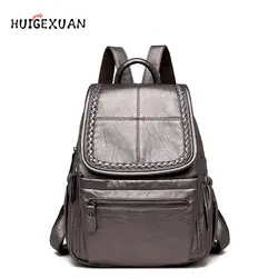 Корейский стиль женские рюкзаки для отдыха Новые Высокое качество женские PU кожаные рюкзаки подростковые девочки сумка Винтаж большие