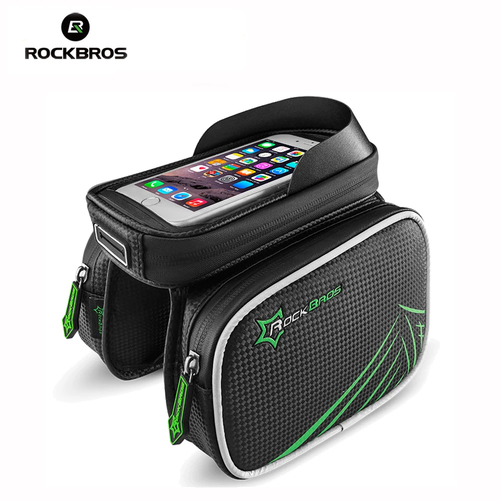 

ROCKBROS Bicycle Bag Rainproof Bike MTB Front Head Bag Top Tube Double Pouch Cycling Touch Screen Accessory Bisiklet Aksesuar