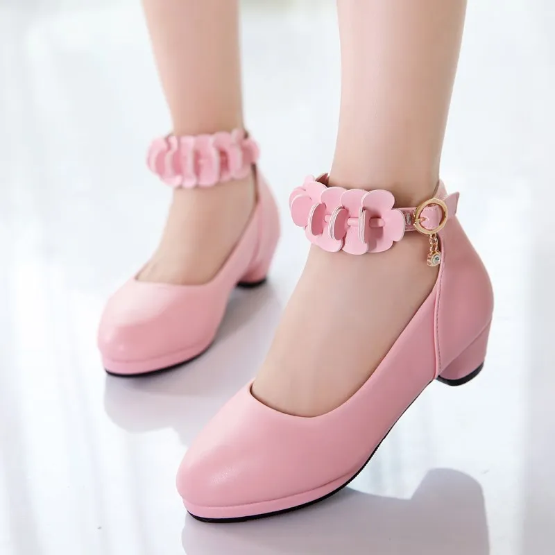 2019 girls princess shoes spring autumn small high-heeled girls single shoe students children show shoes for 3-12 years children