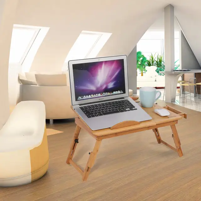 Us 7 0 15 Off Computer Desk Portable Bamboo Laptop Sofa Folding Table Foldable Stand Notebook Bed Home Furniture In