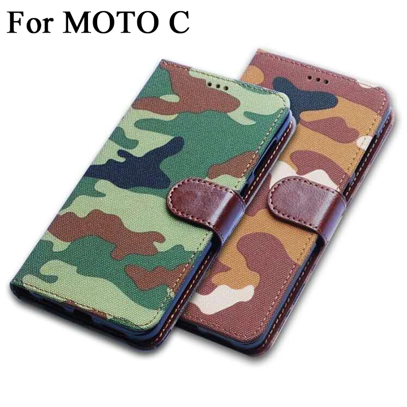 

Army Camouflage Leather Phone Case for Motorola Moto C XT1750 XT1754 Flip Wallet Cover fundas soft silicone Capa for MOTO C