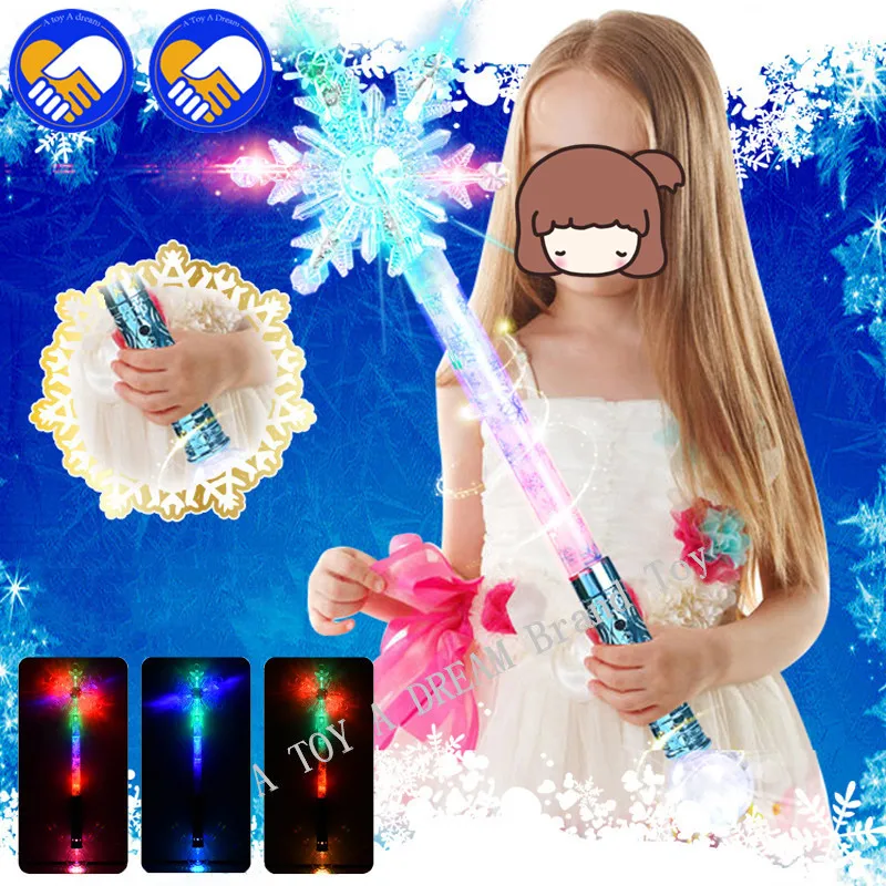 

2018 NEW Elsa LED Magic Wand Flash Light Ice Snow Queen Glow Led Toys Juguetes Con Luces Led Light Brinquedos Sticks 3 modes