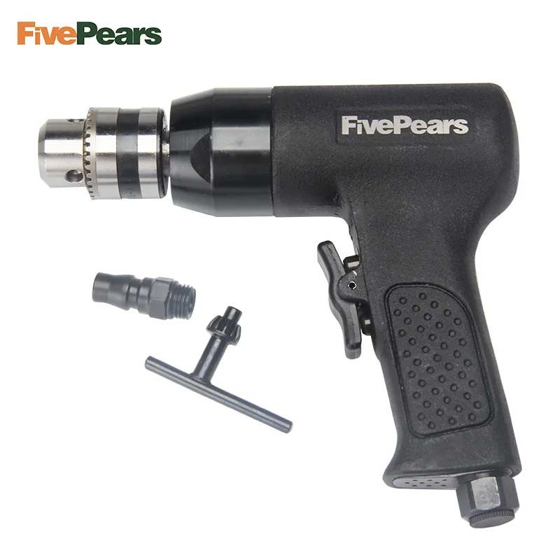 FivePears 3/" пневматическая дрель с высоким крутящим моментом, инструмент для бурения, инструмент для шлифования ветра 10 мм 13 мм, реверсивный переключатель 1460 об/мин - Цвет: BLACK AIR DRILL
