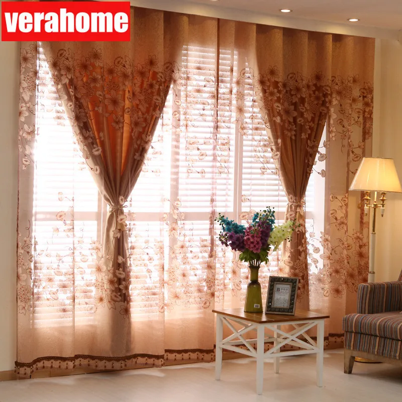 

Luxury Europe Burntout flowers Curtains for living room bedroom windows Screen tulle Semi-shading