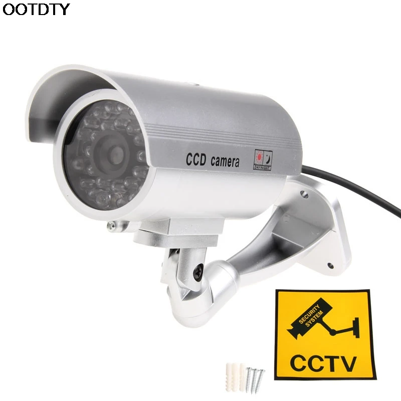 Открытый Поддельные наблюдения Крытый Безопасности Пустышки Ночь CCTV Камера с светодиодный свет-L059 Новый горячий