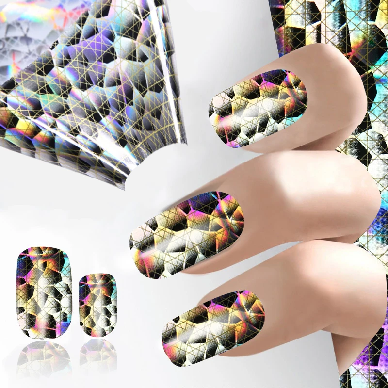 

100*4CM Nail Foils Snake Skin Pattern Nail Art Transfer Foils Laser Stickers Adhesive Nail Polish Accessories