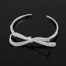 XIUMEIYIZU Новые поступления открывающийся Регулируемый AAA циркон Лук Форма браслет для женщин Модный браслет и браслеты ювелирные изделия