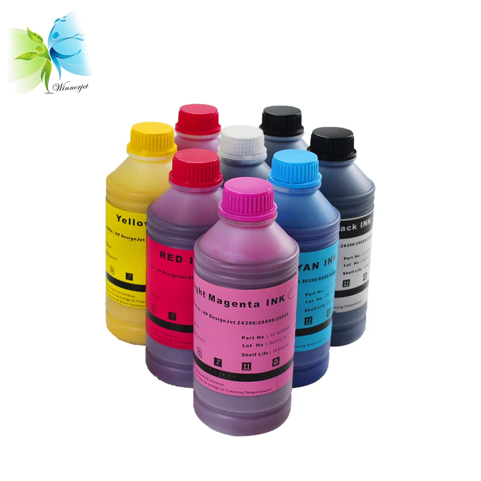 Winnerjet 1000 мл/бутылка 8 цветов водонепроницаемый пигмент чернила пополнение для HP 771 Designjet Z6200 Z6600 Z6800 принтер