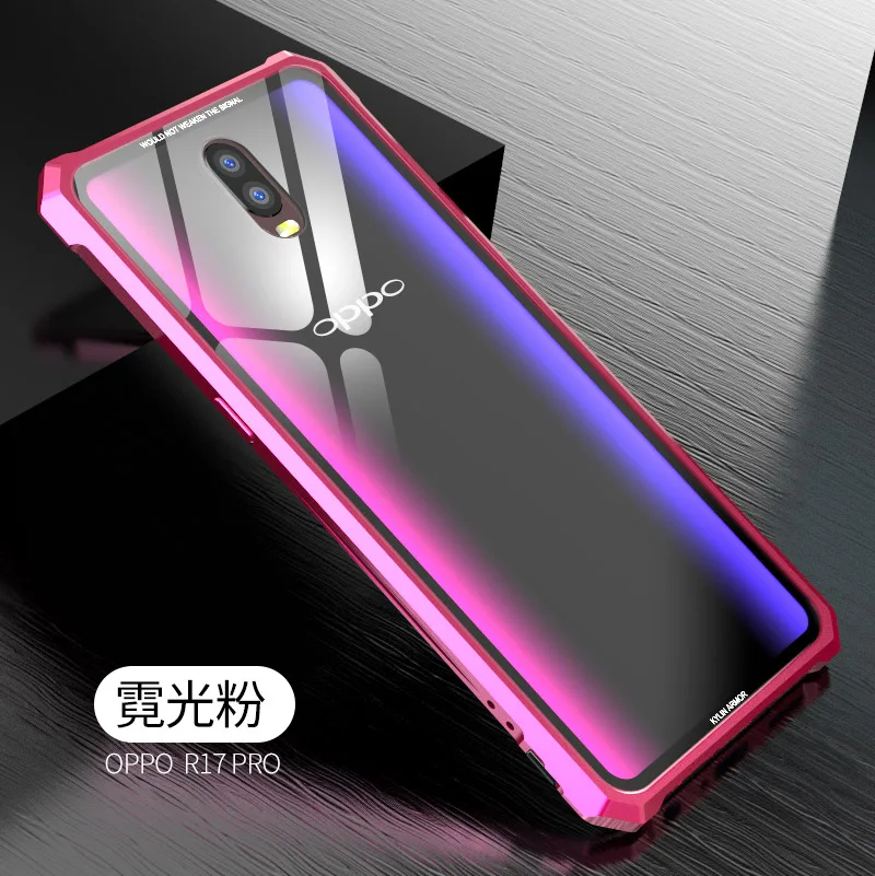 Для OPPO R17 R 17 бампер R17Pro случае Алюминий металлический каркас бампер с закаленного Стекло назад чехол для OPPO R17 Pro чехол