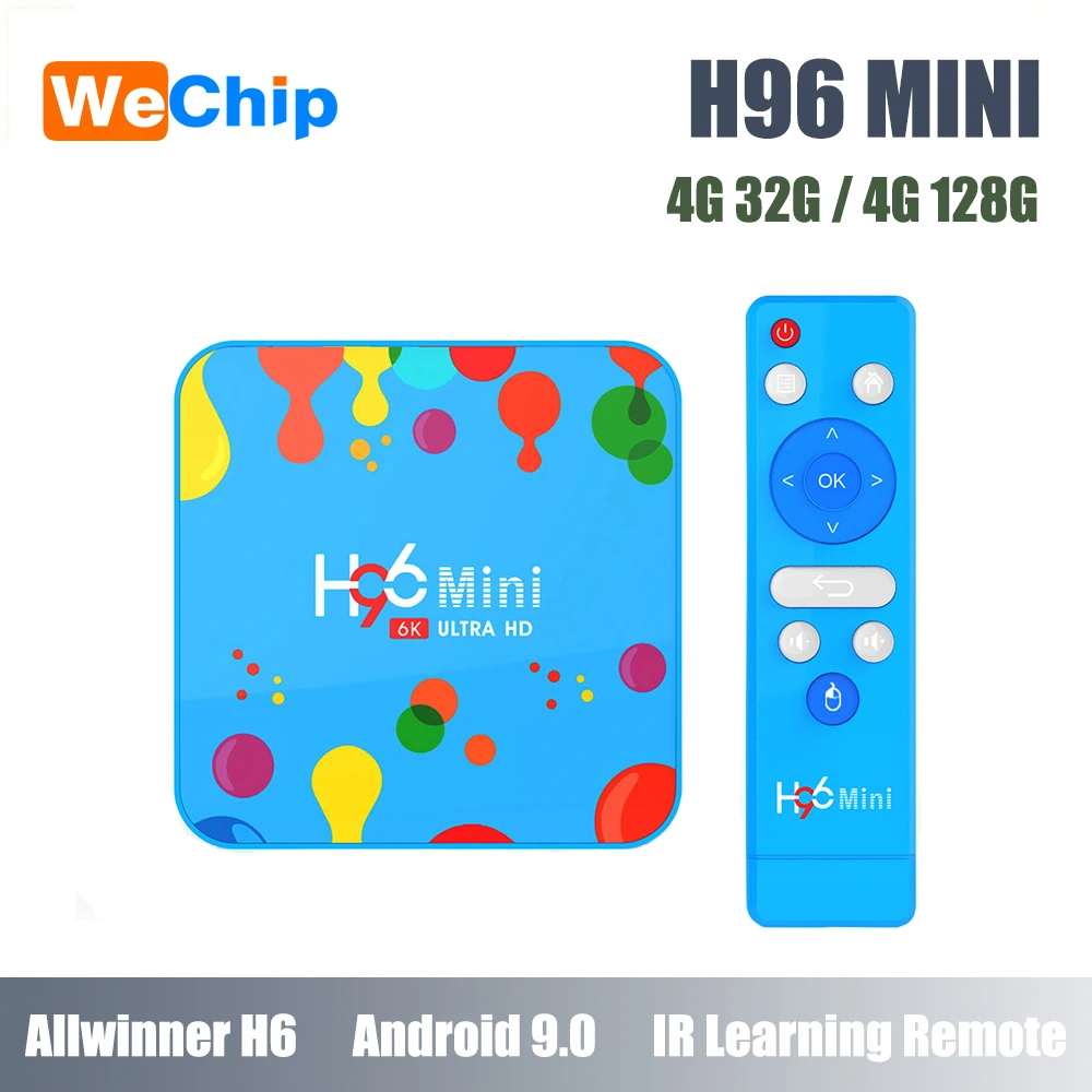 

Wechip H96 MINI Allwinner H6 Quad Core Android 9.0 Smart TV Box 4GB RAM 128GB ROM 6K HD 4K 30fps H.265 Set top box