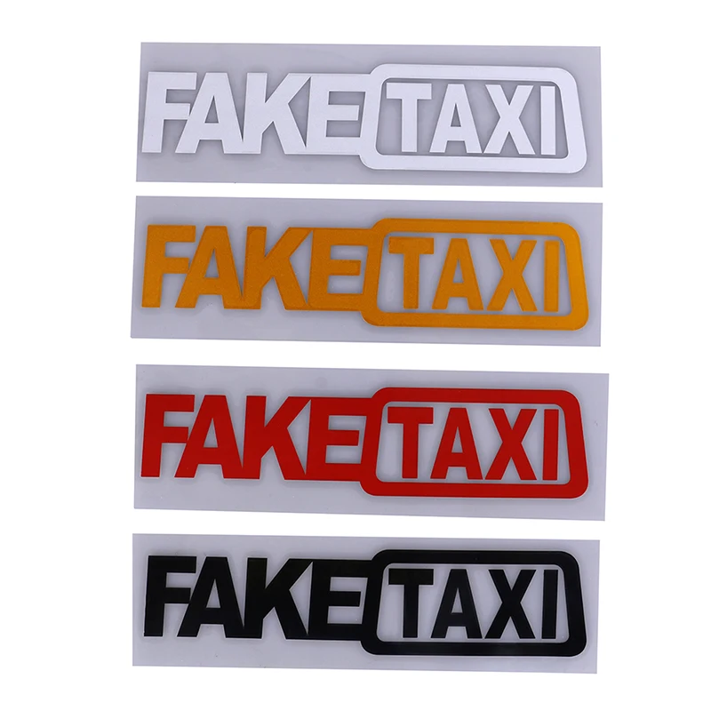 

2Pcs FAKE TAXI Car Stickers Reflective Stickers Funny Window Vinyl Decals Car Styling Self Adhesive Emblem Car Stickers