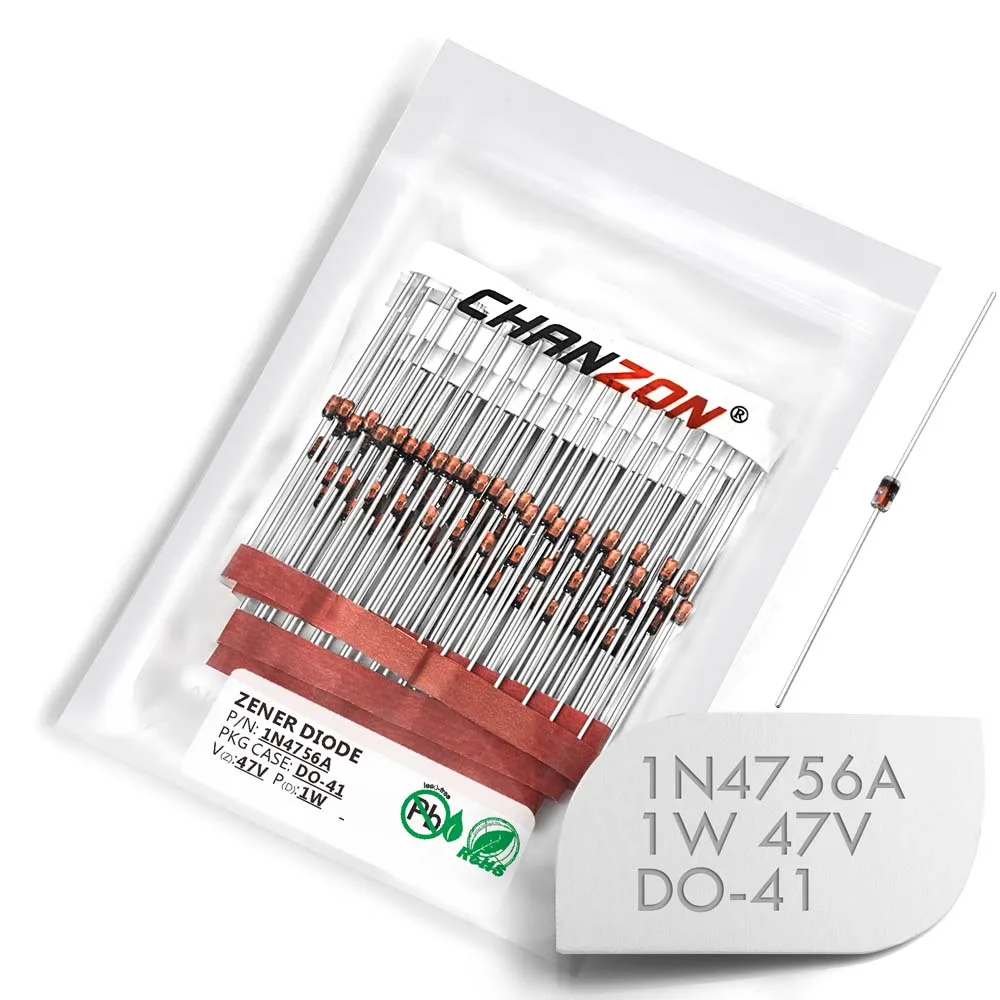 パワーツェナーダイオード1n4756a 1n4756 1 w 47 v do 41 (100) アキシャル1ワット47ボルトin 1n ...