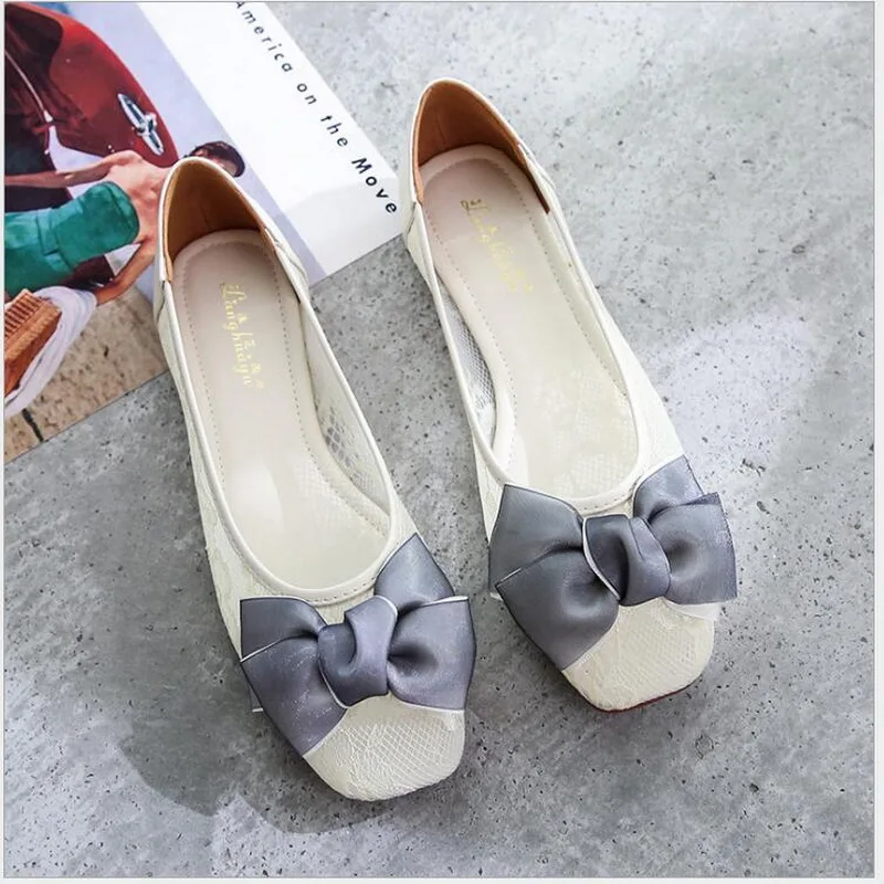 

RUSHIMAN Spring women flats 2019 summer new women casual shoes Lace mesh sneakers hollow sandals size #31-43