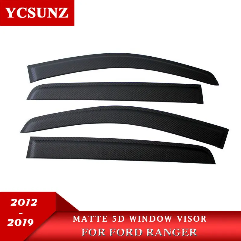 5D matte 5D Weathershield погодные щиты оконный козырек для Mazda Bt50 2012- 4 шт - Цвет: 5D matte