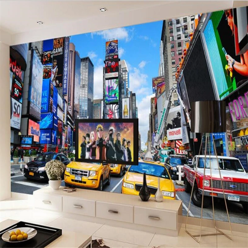 

Beibehang 3 d custom wallpaper home decoration city street view scene wallpaper photo European sofa sitting room wallpaper