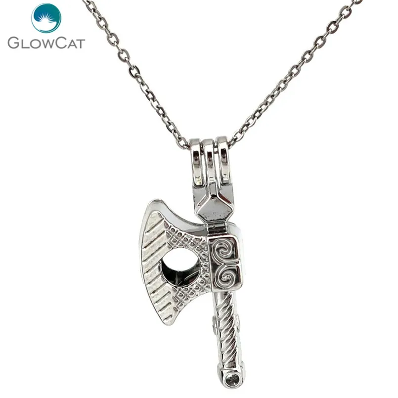 K633 Creative Axe Beads Cage Pendant Pearl Zodiac Constellation Aroma Essential Oil Diffuser Locket Necklace | Украшения и