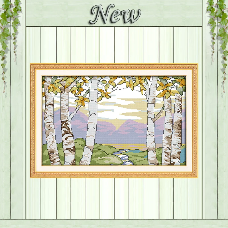 Летняя декоративная картина Birches in the summer рассчитана на холст DMC 11CT 14CT китайские