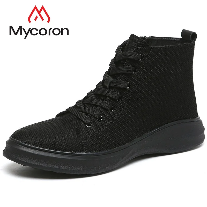 Genuínas Livre Masculina Preto Ar Respirável Lace Ao Topo Superior Sapatos Botas De Homens up Marca Primavera Mycoron 2018 outono Alta RwU7Z