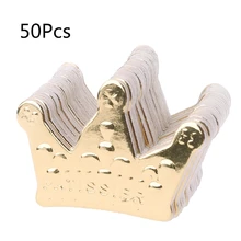 50 шт золотые сувениры Baby Shower украшение на день рождения украшение для торта Корона Топпер