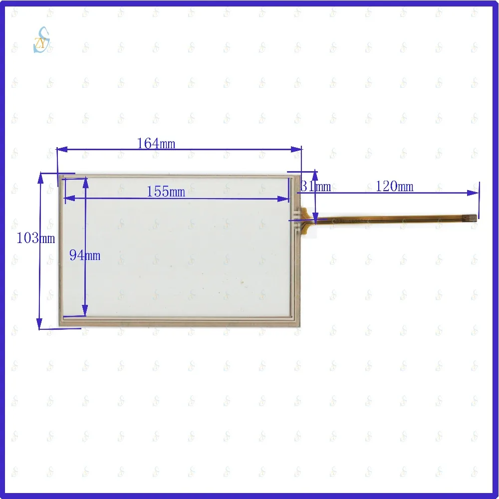 Painel de Toque Resistivo para Carro Tela de Vidro Zhiyusun 7 Polegadas Dvd 164*103 Gps Navigator 164mm * 103mm 4791
