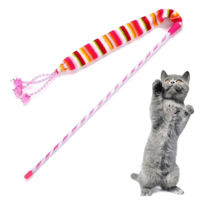 

Cat toys rainbow color funny cat sticks Cats Interactive Stick Supplies