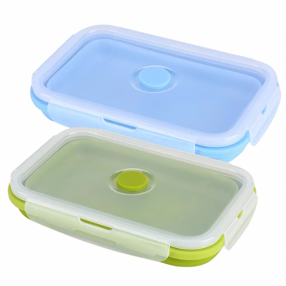 800 мл Силиконовый складной ящик Bento Портативный Ланч-бокс для еды столовая посуда
