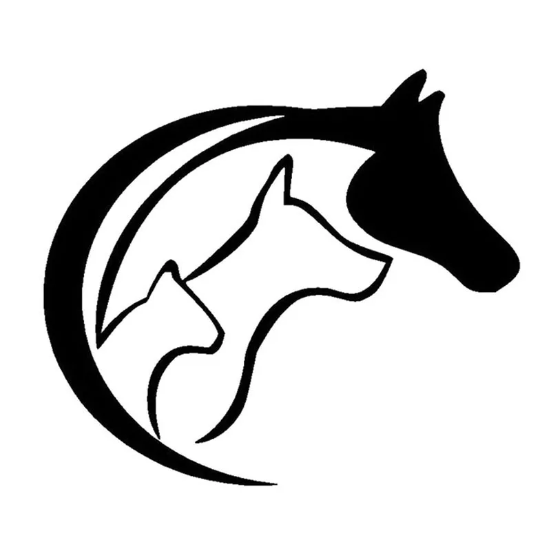 137 50 De Réduction1413 Cm Animaux Amoureux Chevaux Chien Chat Dessin Animé Personnalisé Voiture Autocollants Et Décalcomanies Voiture