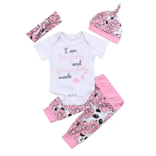 Newborn Baby Girls Panda Clothes Romper Jumpsuit Leggings Pants Outfits