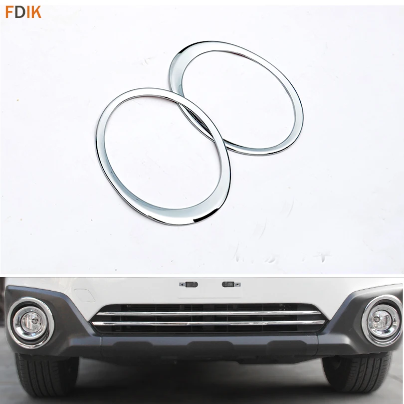 2pcs Mirror Chrome Front Fog Light Lamp Cover Trim Protector Guard Garnish for Subaru Outback 2015 2016 2017 2018 | Автомобили и