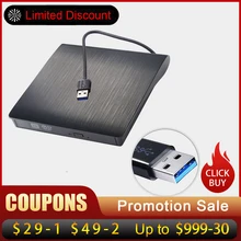 USB 3,0 портативный ультра тонкий внешний CD-RW DVD-RW CD DVD rom плеер привод писатель Rewriter горелки для ноутбука ПК рабочего стола