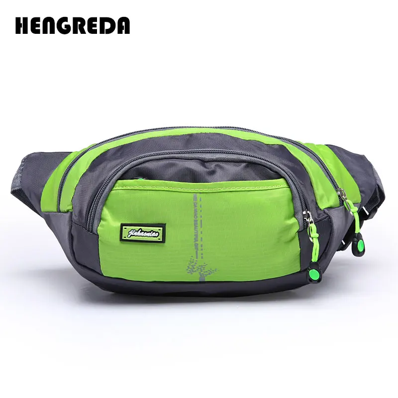 Женская поясная сумка, Мужская оксфордская Сумка-бум, Hengreda, легкая набедренная сумка, сумка-слинг с 3 карманами на молнии для путешествий - Цвет: Green