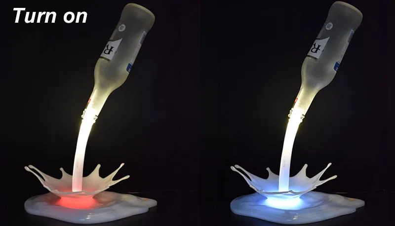Garrafa de Vinho Decoração para Casa Luz da Noite Cores Lâmpada Interruptor Toque Usb Power Garrafa Barra Festa Cabeceira 3d Novetly Luzes 7 Led 8 Luzes noturnas