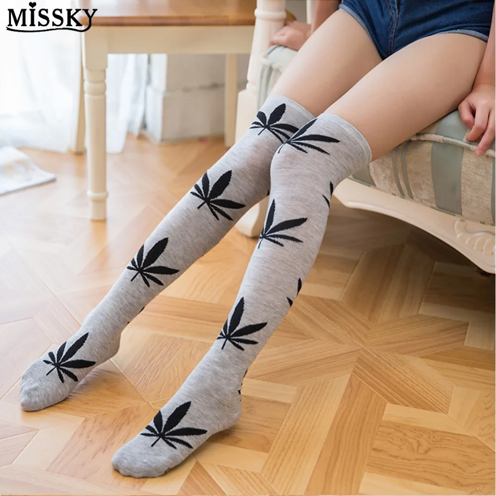 MISSKY Women Sexy Thigh High Over Knee Socks With M