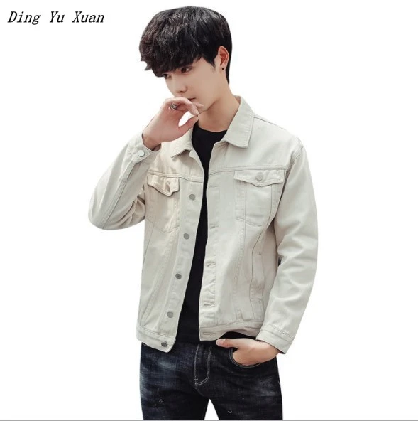 beige mens denim jacket