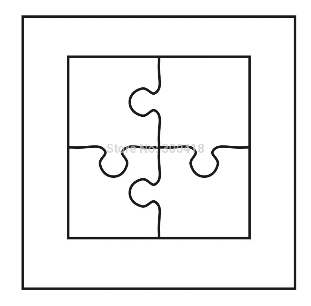 Головоломка форма Скрапбукинг Вырубка на заказ для бумаги и войлока ремесла толщиной 15,8 мм, квадратный 4x4 дюйма-4 шт