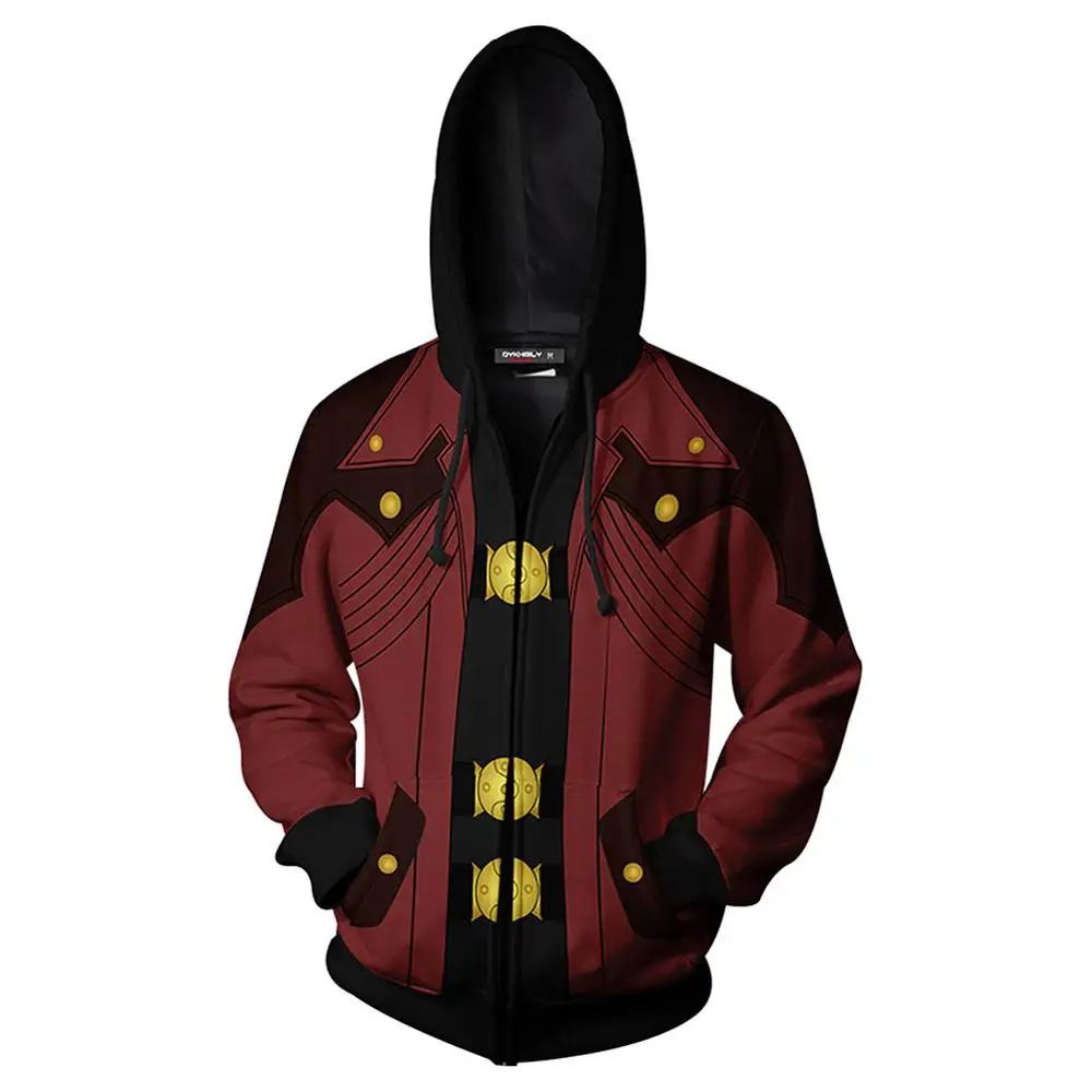 

DMC Dante Hoodie Cosplay Costume 3D Print Hooded Jacket Sportswear Daily Casual Sweatshirts pLUS SIZE