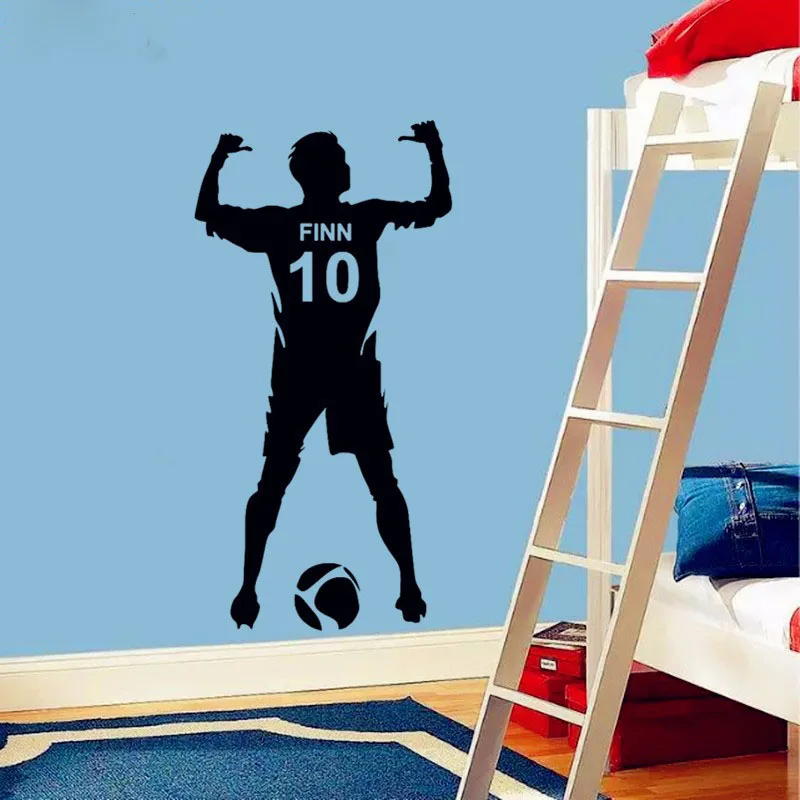 Free-Shipping-Football-Personalized-Name-Number-Vinyl-Wall-Decal-Poster-Wall-Art-Kids-Boy-Bedroom-Soccer