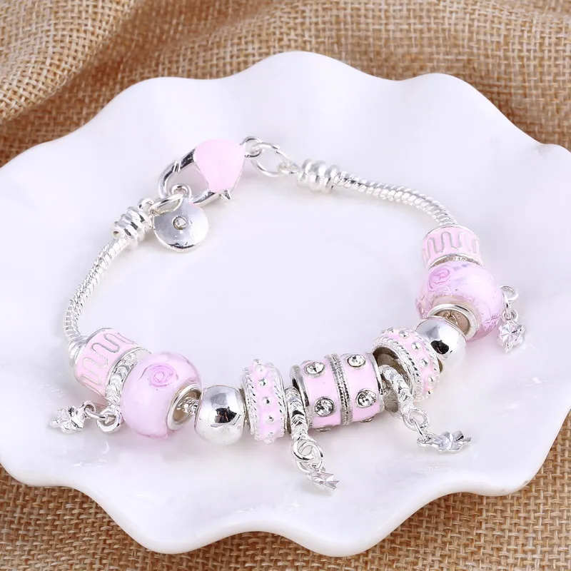 Женский браслет с кристаллами и бусинами из муранского стекла|bracelet beads charms|charms