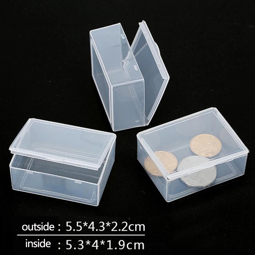 

1pc portable Transparent Plastic Storage Box Clear Square Multipurpose Display Case Plastic Jewelry Storage Boxes HOT