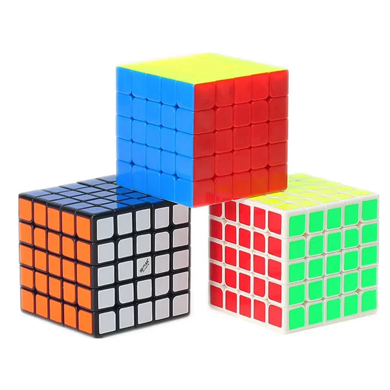 Cubos de Competição Qiyi Mofangge Wushuang Cubo Mágico Velocidade Quebra-cabeça 5×5 Brinquedos Wca Championsh Quadrado Plástico Preto Strickerless 5x5x5