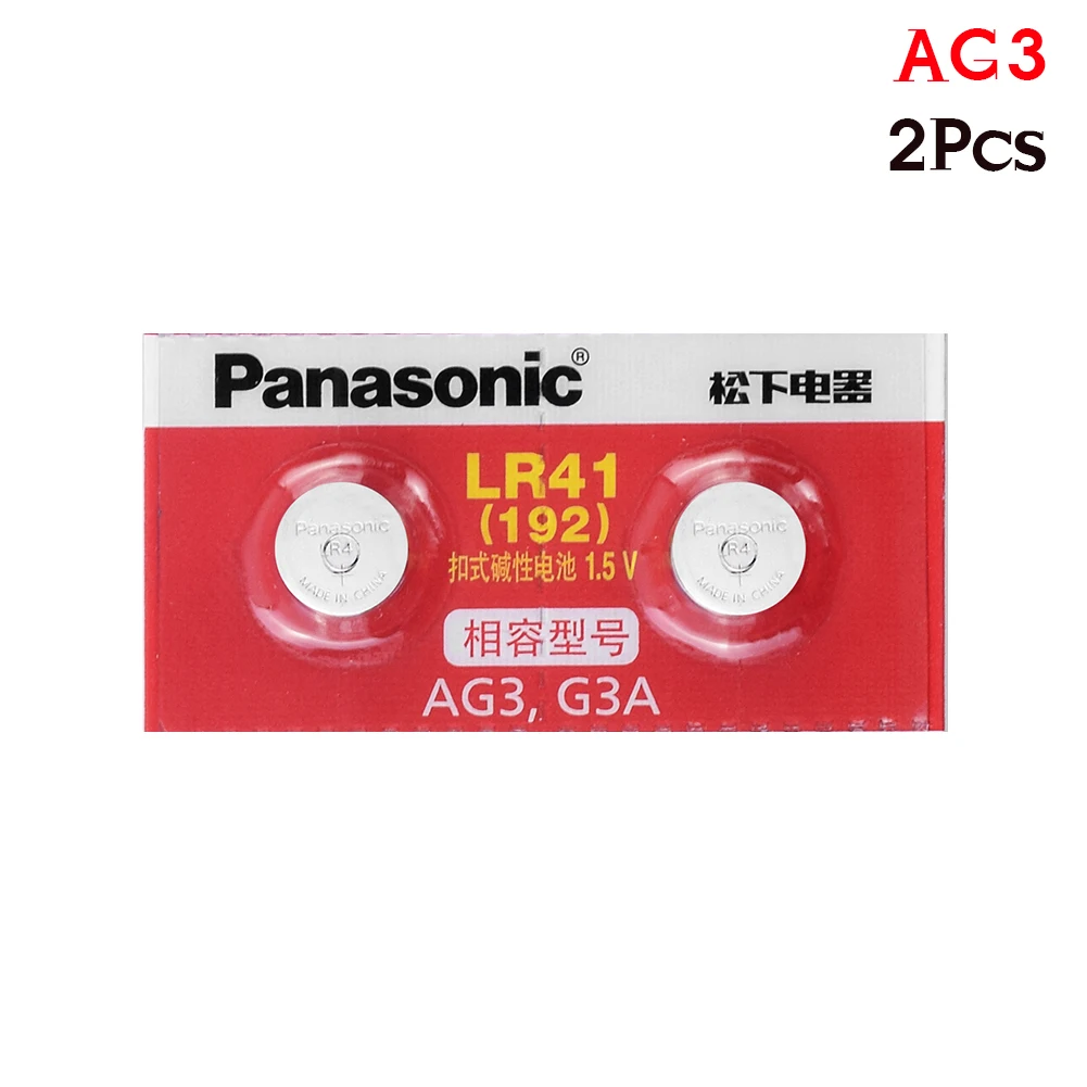 

Panasonic 100% Original 2pcs/lot LR41 Button Cell Batteries SR41 AG3 G3A L736 192 392A Zn/MnO2 1.5V Lithium Coin Batteries