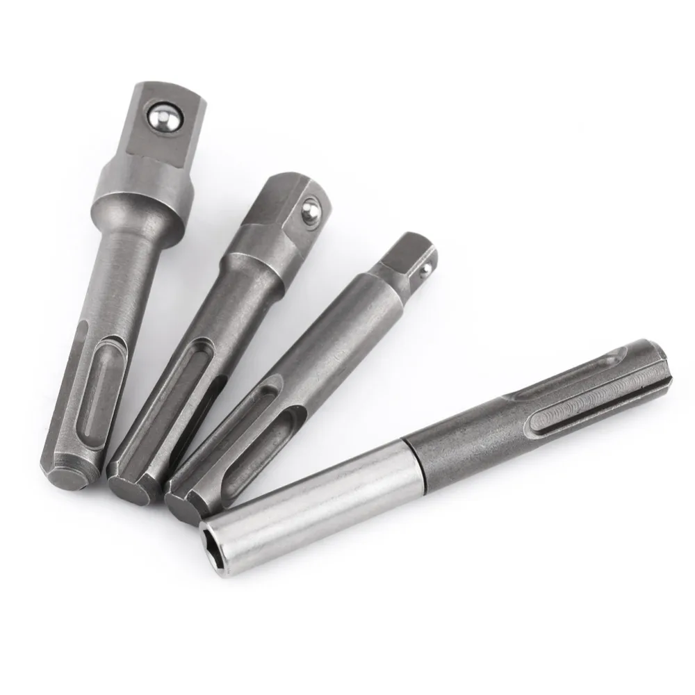 Professional Shank to 1/4" Hex Socket Adaptor+3Pcs Square Drill Bit