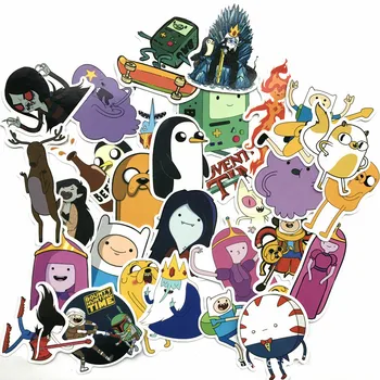 

30pcs Adventure Time Suitcase, Laptop Mobile Phone Slide, Guitar Bar Box Sticker.