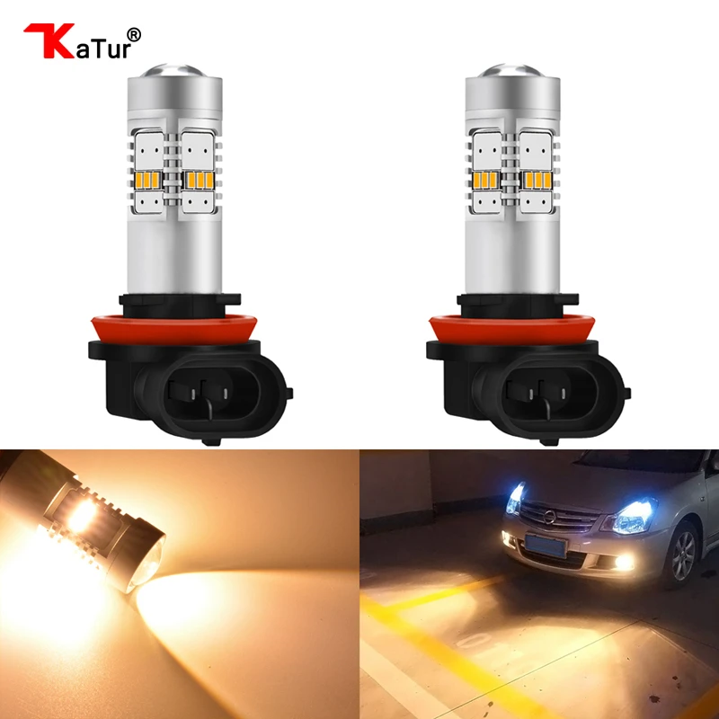 Светодиодные лампы Katur 2 шт. H8 H11 H16/H16JP для автомобилей противотуманных фар