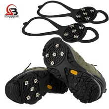 Уличная походная зимняя противоскользящая обувь Чехлы простые 5 зубцов Тыква Тип кошки пара цена