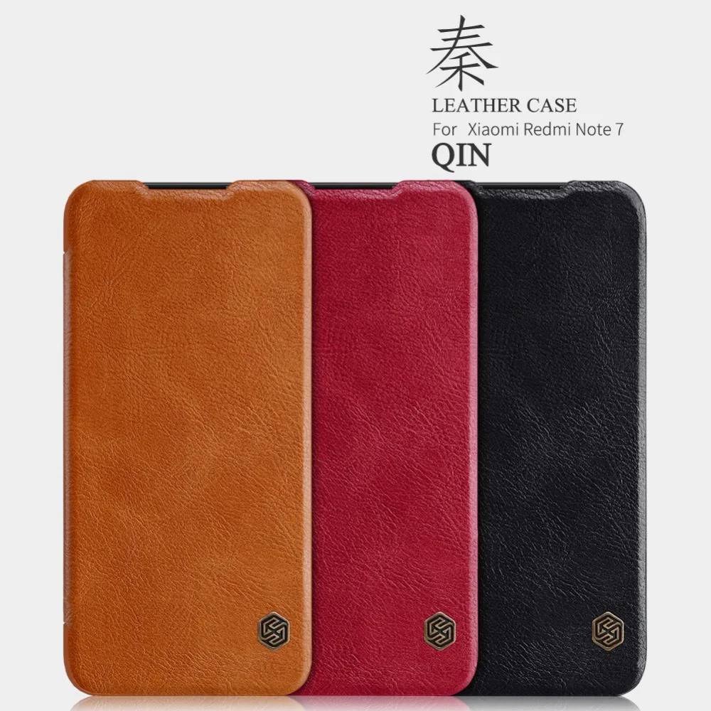 Кожаный чехол для Xiaomi Redmi Note 7, чехол-книжка серии NILLKIN Qin, чехол-книжка для Redmi Note7, кожаный чехол-книжка, чехол для телефона