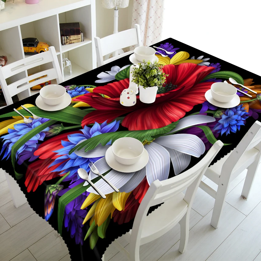 

Large map positioning flower theme map 3d Tablecloth Stereo Tablecloth Tapestry