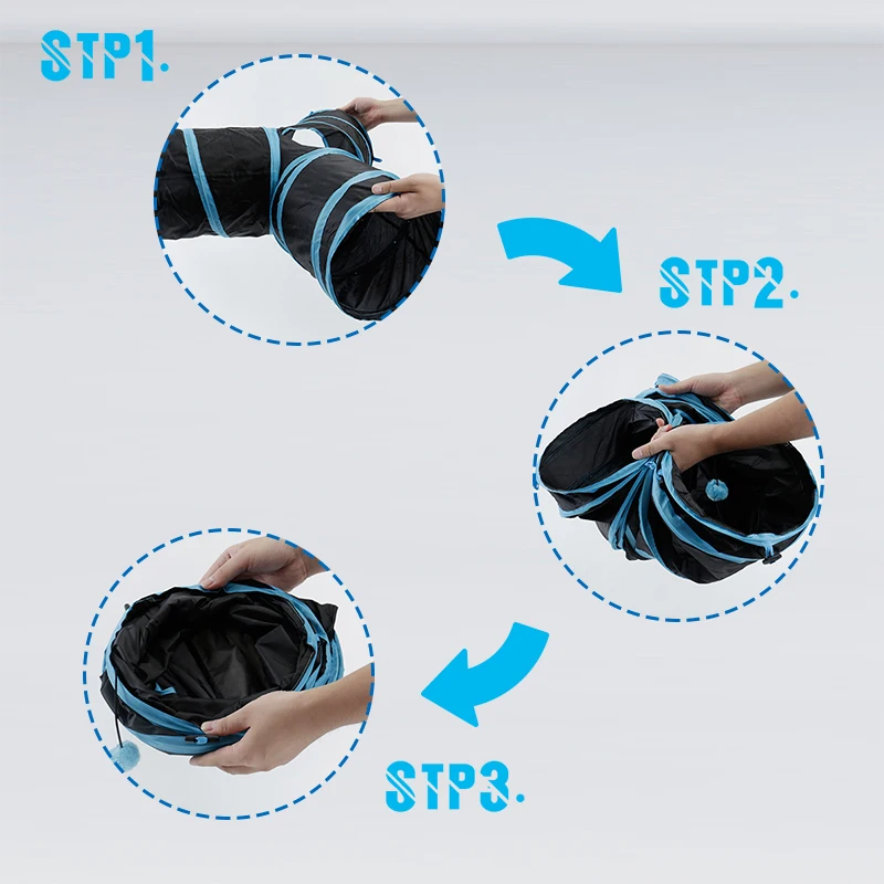 Туннель для кошек Y Форма 3 отверстия прикольная складная прочная игрушка синий розовый три кота игрушки с одним мячом игрушка для животных щенка кошки кролика