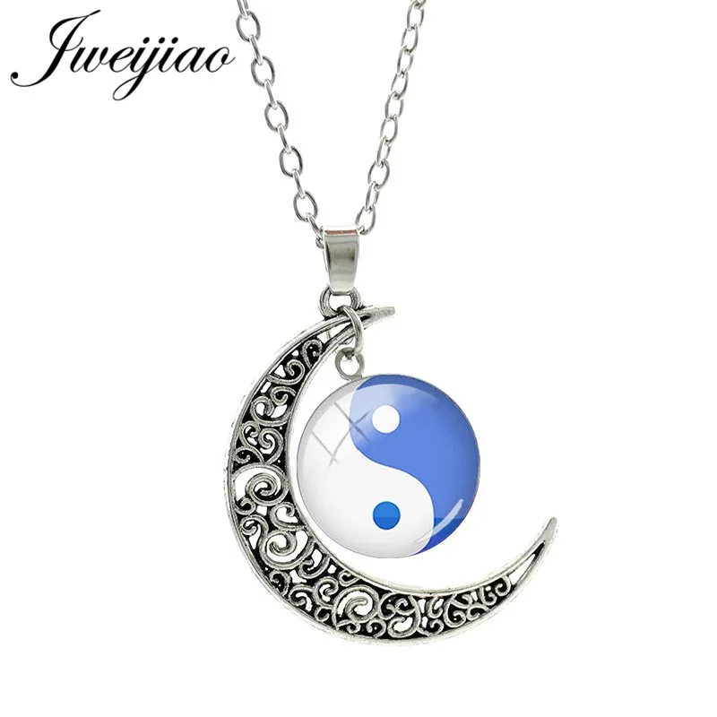 Ожерелье JWEIJIAO Yin yang Tai Chi луна раннее ожерелье лучший друг подарок ювелирные